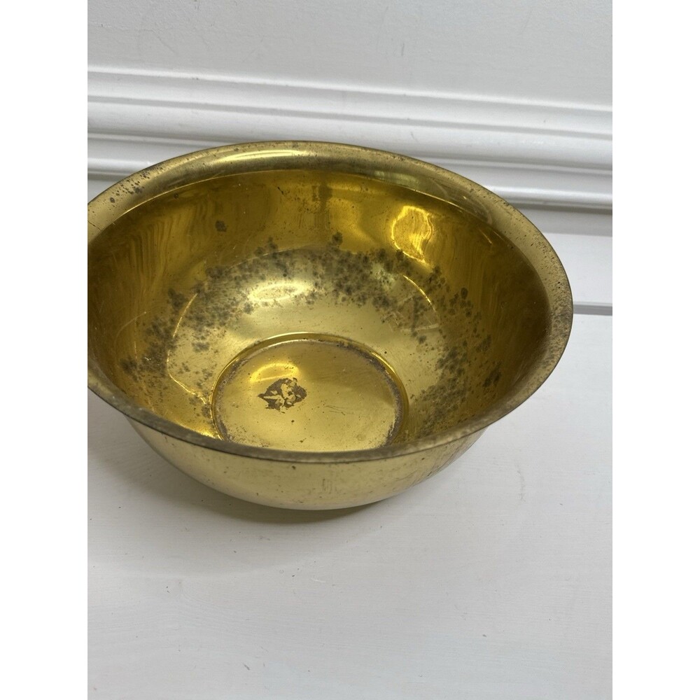 Vintage Brass Bowl Small Gold Tone Metal Catchall Trinket Dish Home Decor
